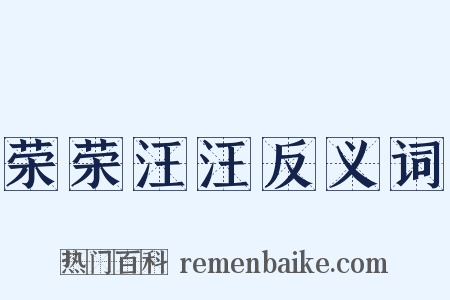 荣荣汪汪反义词是什么意思的图片